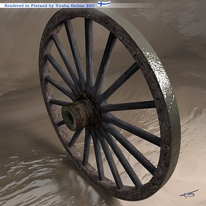 3d model cart wheel -
