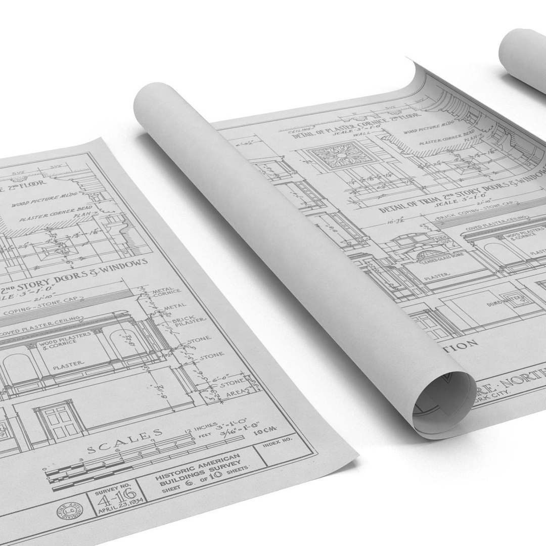 House Blueprints Set 3d Model