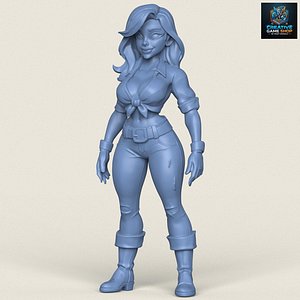 3D Young Beautiful Girl Print Ready 3D Model model