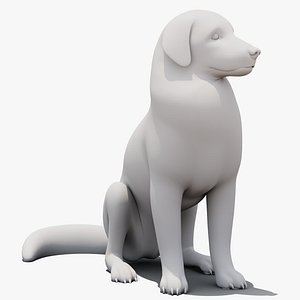Rigged Great Pyrenees Dog 3D Model - Untextured Previz