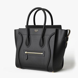 3D model celine luggage handbag black