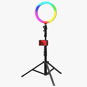 LED Selfie Ring Light with Tripod and Phone Holder RGB