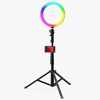 LED Selfie Ring Light with Tripod and Phone Holder RGB