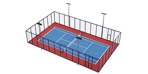 3D Tennis Court BLENDER 3D Model Cycles model