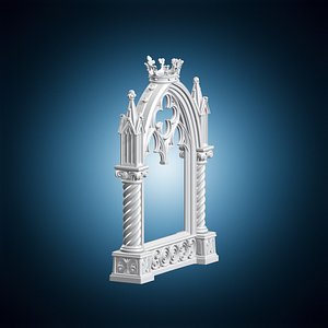 Gothic Arch Scroll Frame 3D Print Model