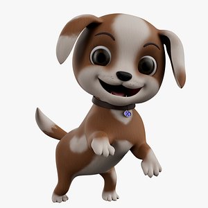 Cartoon Puppy - MAYA Rigged and Blender Rigged