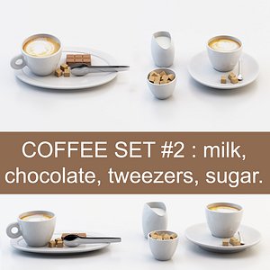 3d model cup chocolate sugar milk