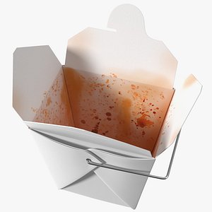 Paper Take Out Food Container 16 Oz Opened