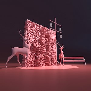 3D Photo Background Wall Deer Magic Wall Check in Wall Leisure Chair
