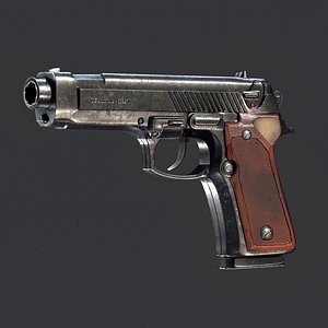 3d hand gun like Beretta M9 style