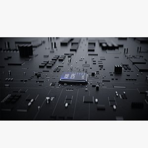 AI chip CPU electronic intelligent chip animation model 3D model 3D