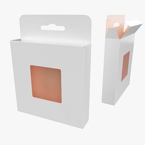 3D Hanging Paper Box Closed Opened Unwrapped model