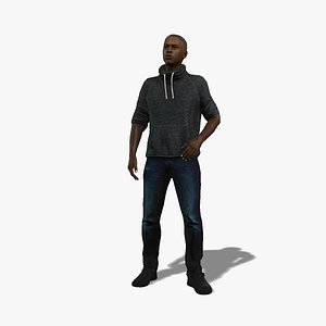 Black Man Character Rigged 3D model
