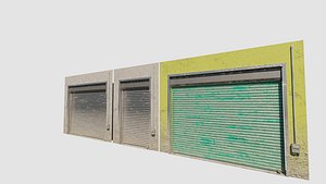 rolling shutter door shop front 4k pbr textures