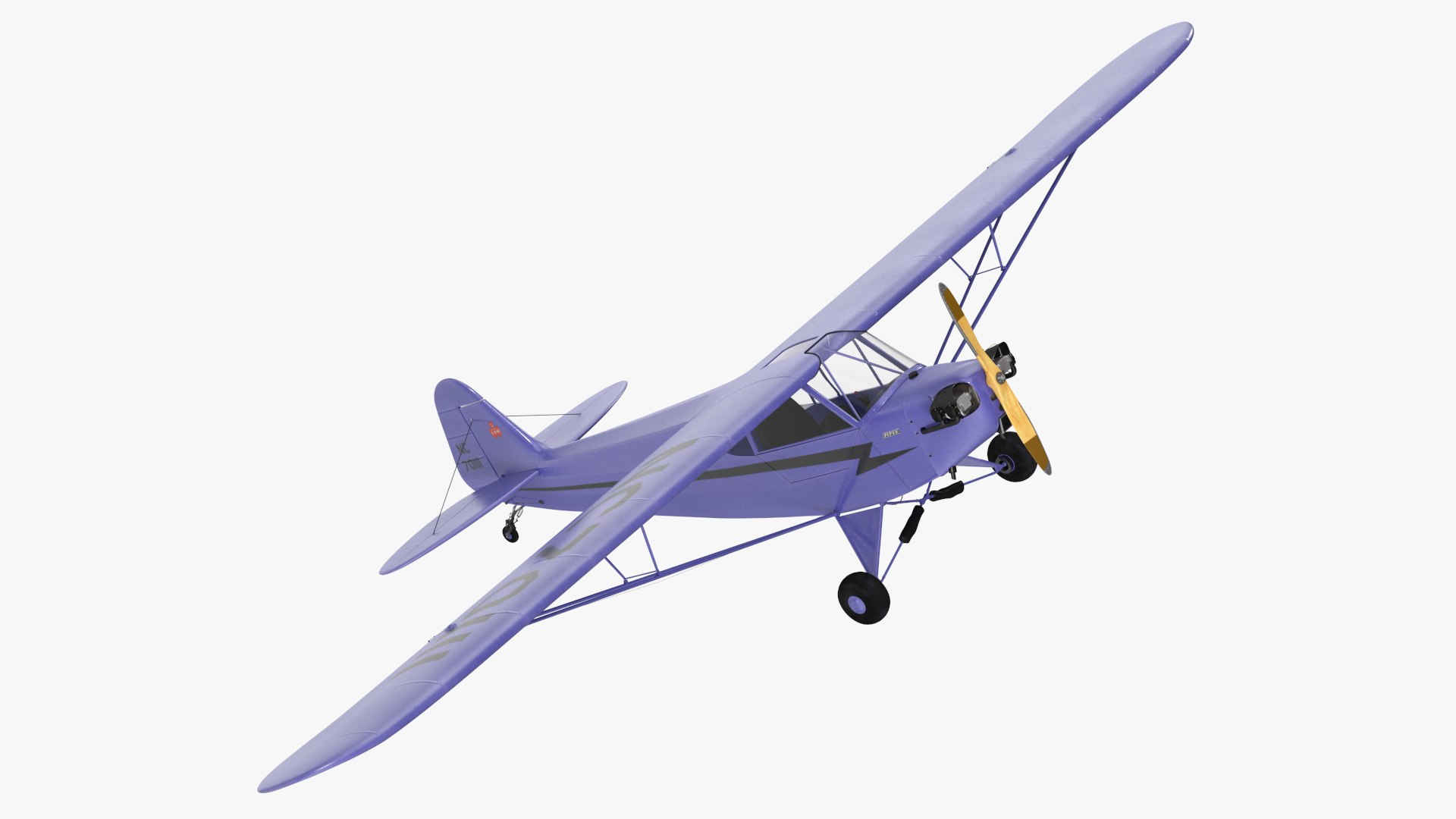 Piper J-3 Cub Light Aircraft 3D model preview