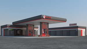 ready scene gas station 3d max