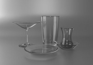 glass cup glassware 3D model