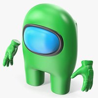 Among Us Character Green Rigged for Maya