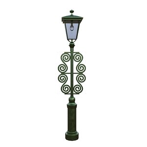 Victorian Street Lamp Post Ornamental Cast Iron 3D Model 3D model