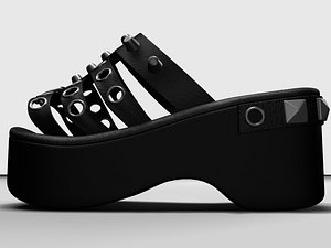 3d model strappy sandals studs