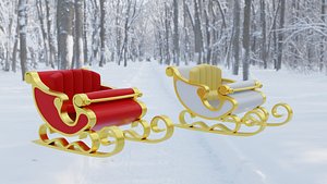 santa sleigh 3D
