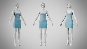 Dress 52 Weldon Blue 3D model