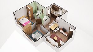 3D Floor Plan Model 23 3D model