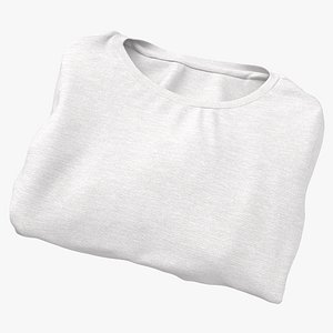 Toddler Shirt Long Sleeve Folded Blank White and Branded Heather 3D model