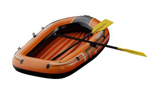 Convenient rowing boat lifeboat dinghy 3D model