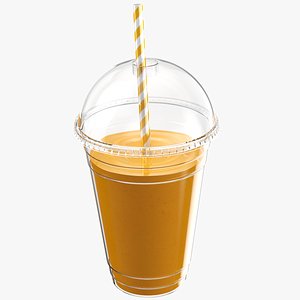 3D Orange Juice Plastic Cup
