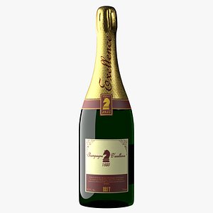 Realistic Unbranded Champagne Bottle