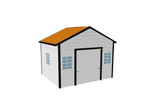 white copper garage 3D model