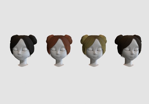 Hairstyle in 4 colors 3D model - TurboSquid 1899399