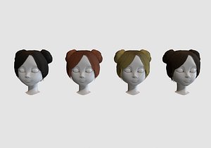 hairstyle in 4 colors