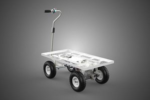 ELECTRIC FLATBED METAL MESH GRID NET PLATFORM TROLLEY CART WAGON model