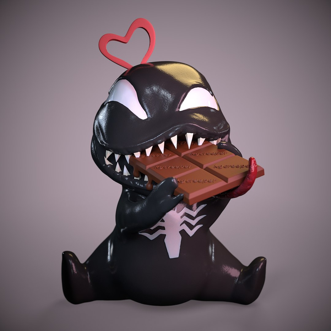 3D Model An Alien Baby With A Chocolate Bar - TurboSquid 2304988