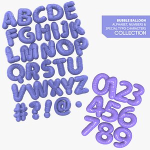 Bubble or Ballon Typo with Numbers 3D