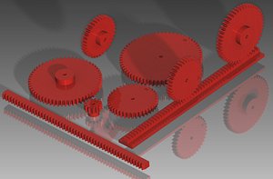 3d gear set module 1 model