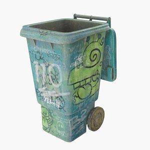 Graffiti Street Trash Bin - PBR