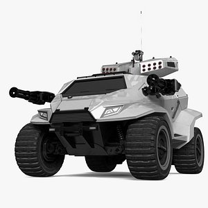 Futuristic War Vehicle Winter Color