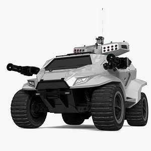 Futuristic War Vehicle Winter Color