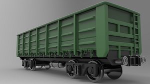 3d railway gondola car