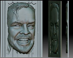 Shining horror movie relief for CNC router or 3D printer model