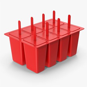 3D Ice Cream Popsicle Mold Red