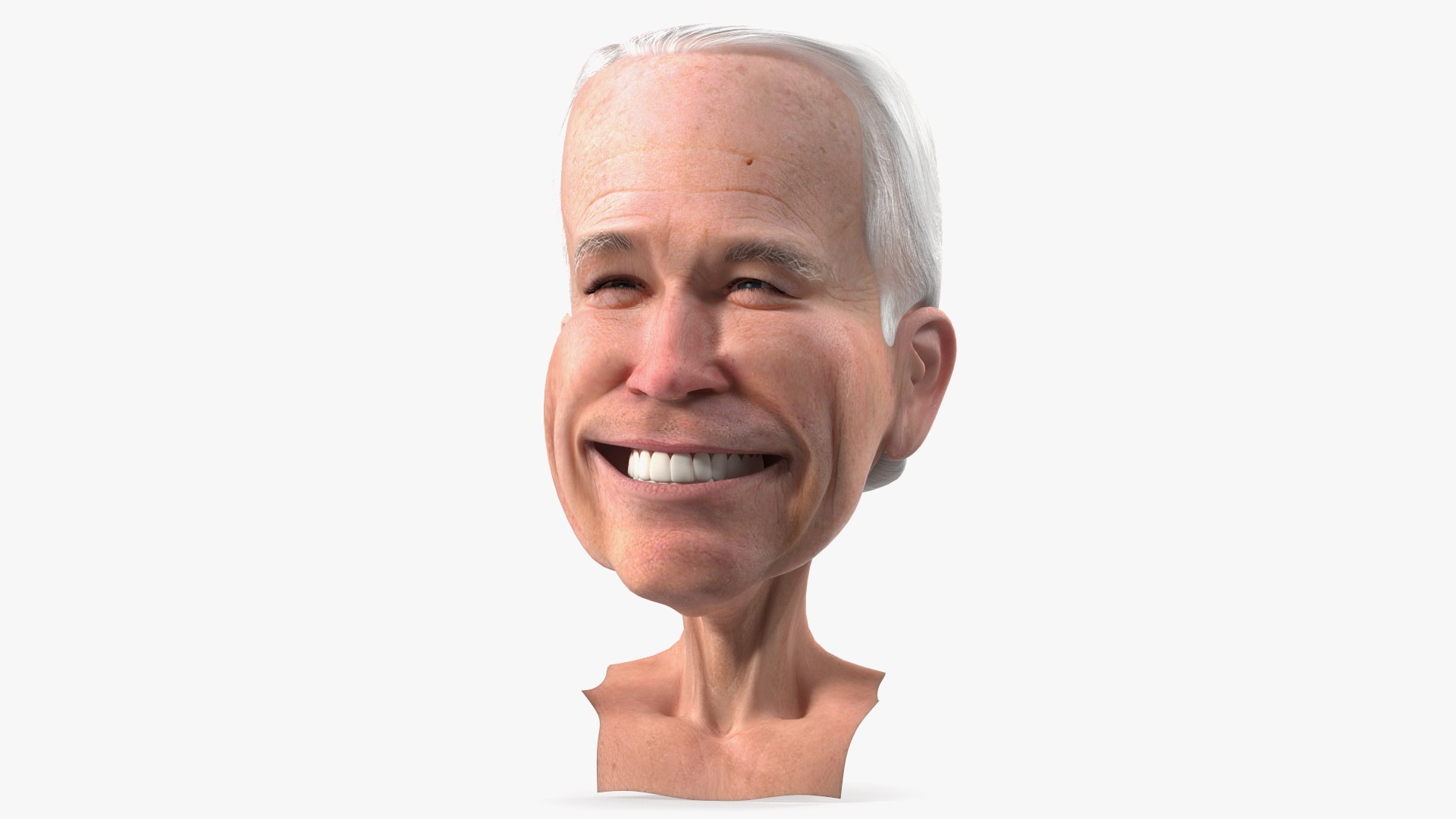 Cartoon Joe Biden Smiling Head 3D model preview