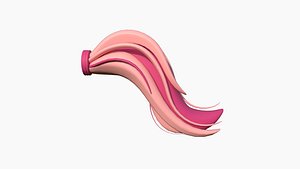 Furry Tail A02 Pink - Headband Character Design 3D model