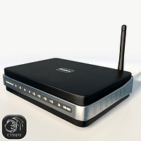 Wireless router D-Link DIR320 low poly