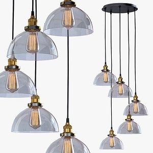 lamp glass 5 light 3d model
