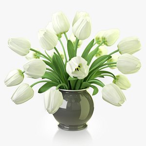 max realistic flowers tulips white
