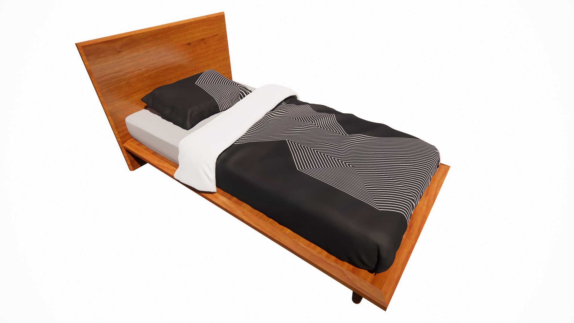 3D Single Bed 90 X 200 TurboSquid 2089059